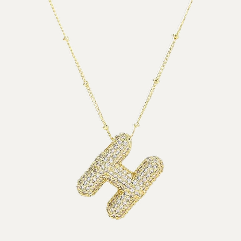 Bubble initial necklace