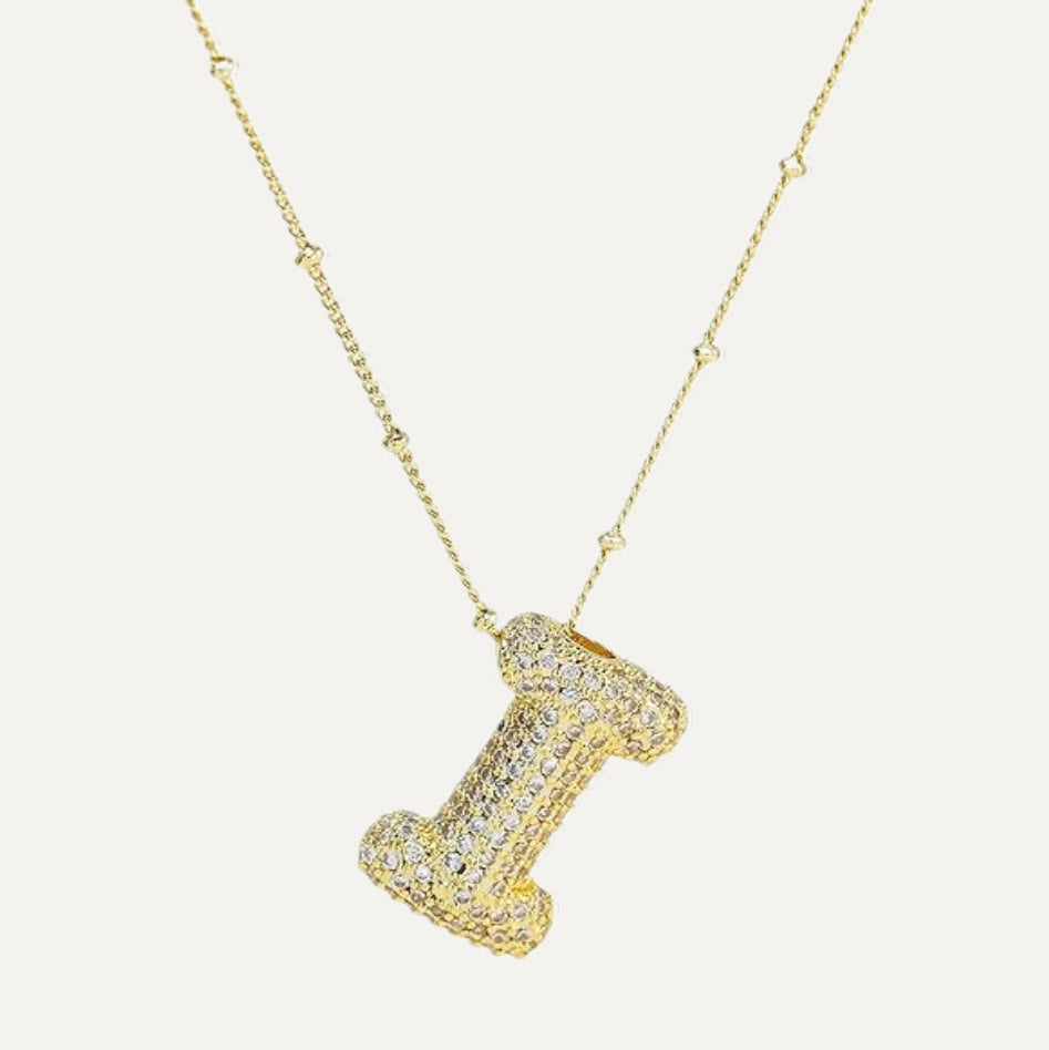 Bubble initial necklace