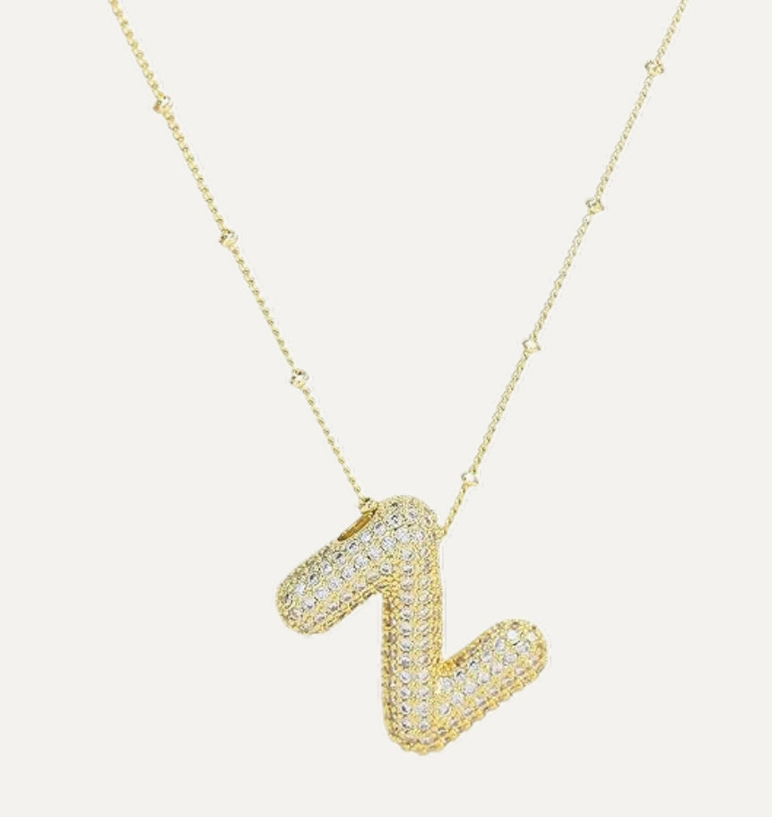 Bubble initial necklace