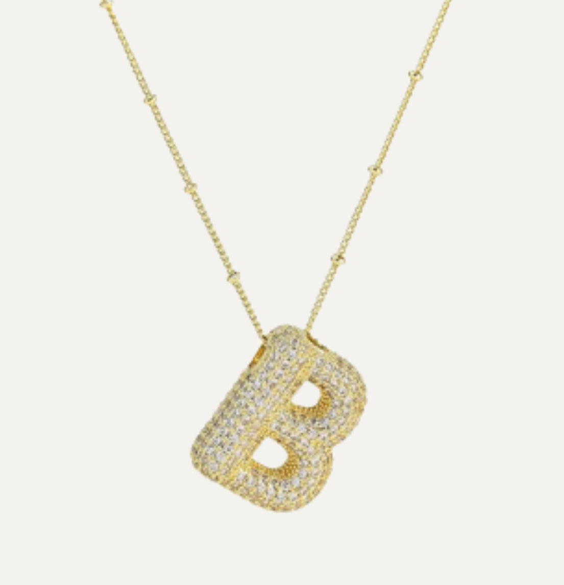 Bubble initial necklace