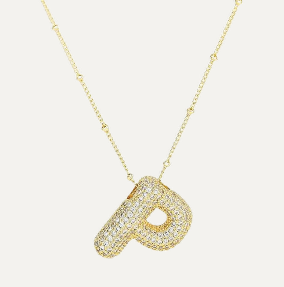 Bubble initial necklace